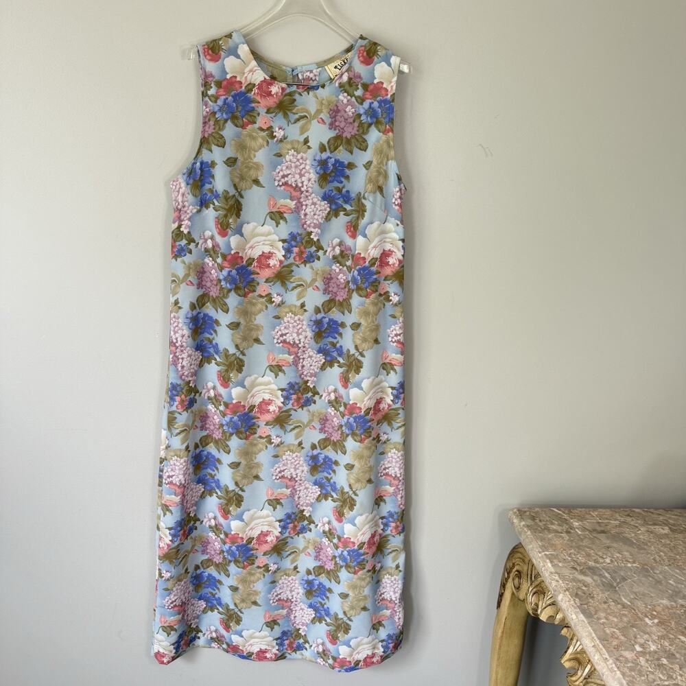 Vintage Timeless Ticket Floral Maxi Dress L Chiffon Y2K 90s Cottagecore Garden